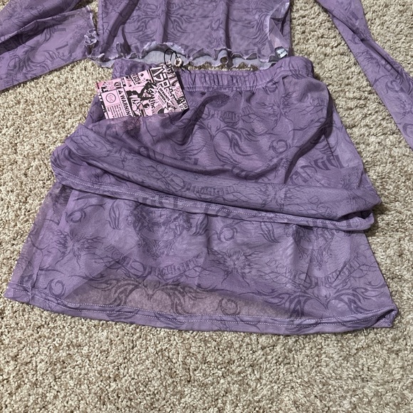 New Girl Order Dolls Kill Angel Face Mesh Skirt Set UK 8/S - Picture 8 of 12